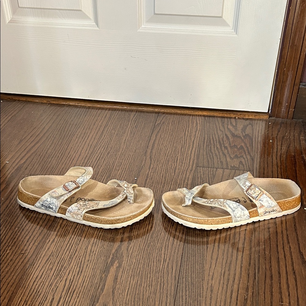 Birkenstock Papillio grey bronze Mayari slip on sandals sz 40 US 9 - Picture 3 of 7